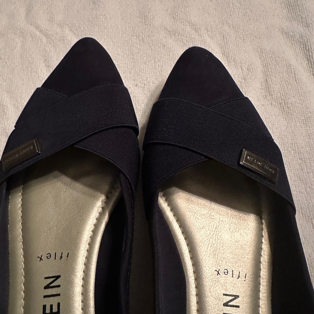 Anne Klein Womens Shoes iFlex Oleesa Size 9M Blue Pointed Ballet Flats Pre Owned - Picture 4 of 6